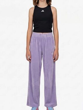 Adidas Girls' Velour Wide Leg Pants look
